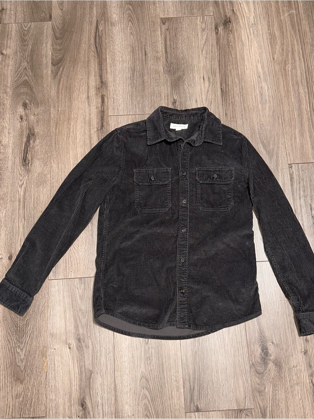 Aeropostale Cotton Shirt Corduroy Button Down Soft Dark Gray